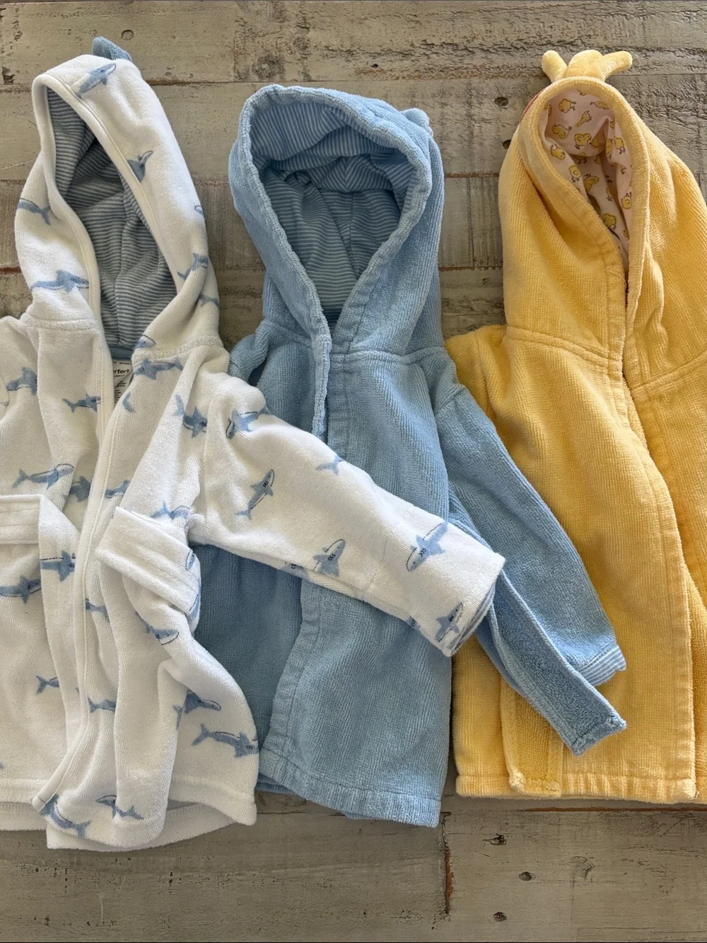 Baby Essentials & Carter’s Hooded Terry Bath Robes 3 Piece Bundle